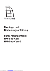 HomeMatic HM-Sec-Cen-B Montage- Und Bedienungsanleitung