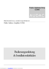 AUDAC COM6 Bedienungsanleitung