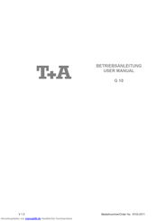 T+A G10 Betriebsanleitung