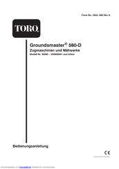 Toro Groundsmaster 580-D 30582 Bedienungsanleitung