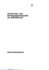 Megger MIT400 Serie Benutzerhandbuch