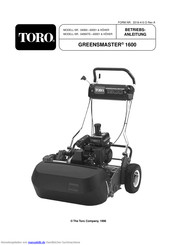 Toro GREENSMASTER 1600 Betriebsanleitung