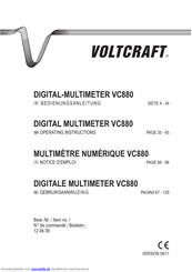 VOLTCRAFT VC880 Bedienungsanleitung