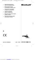 Einhell 20.932.60 Originalbetriebsanleitung