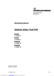 Rohde & Schwarz FSIQ7 Betriebshandbuch