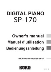 Korg Sp 170 Handbucher Manualslib