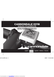 Cannondale IQ118 Benutzerhandbuch