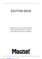 Magnat Audio EDITION B30 Bedienungsanleitung