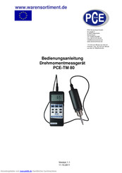 PCE Instruments PCE-TM 80 Bedienungsanleitung