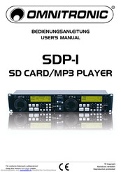 Omnitronic SDP-1 Bedienungsanleitung