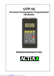 Actia UTP-10 Bedienungsanleitung