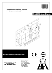 BFT QSC MA Montage- Und Bedienungsanleitung