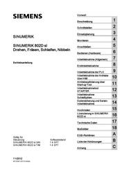 Siemens SINUMERIK 802D sl Betriebsanleitung
