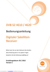 CMX DVB-S2 4610 Bedienungsanleitung
