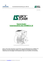 Leroy-Somer VMA 31 Kurzinbetriebnahmeanleitung