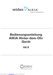 Widex AIKIA AK-9 Bedienungsanleitung