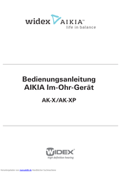Widex AIKIA AK-XP Bedienungsanleitung