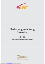 Widex Inteo élan IN-9é Bedienungsanleitung