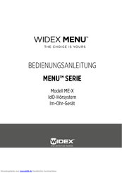 Widex ME-X Bedienungsanleitung