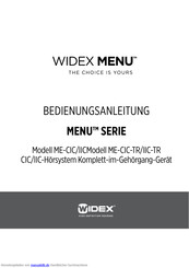 Widex ME-CIC-TR Bedienungsanleitung