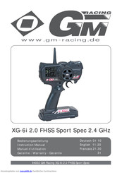 GM-Racing XG-6i 2.0 FHSS Sport Spec Bedienungsanleitung