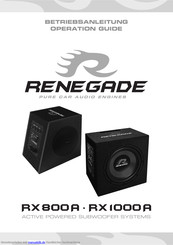 Audio Design Renegade RX 1000A Betriebsanleitung