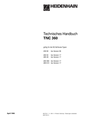 HEIDENHAIN TNC 360 Technisches Handbuch