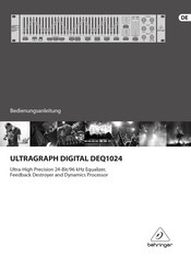 Behringer ultragraph digital deq1024 Bedienungsanleitung