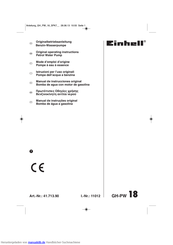 EINHELL GH-PW 18 Originalbetriebsanleitung