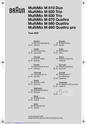 Braun MultiMix M 830 Trio Gebrauchsanweisung