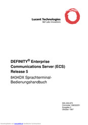 Lucent Technologies DEFINITY 8434DX Bedienungsanleitung
