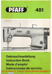 Pfaff 481 Gebrauchsanleitung