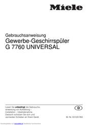 Miele G 7760 UNIVERSAL Gebrauchsanweisung