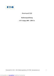 Eaton Powerware 5125 Bedienungsanleitung