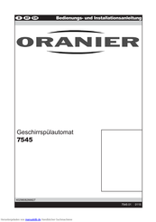 Oranier 7545 Installations- Und Bedienungsanleitung