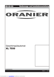 Oranier XL 7550 Bedienungs- Und Installationsanleitung
