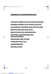 Bauknecht kra 1601 143l Gebrauchsanweisung