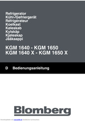 Blomberg KGM 1650 X Bedienungsanleitung
