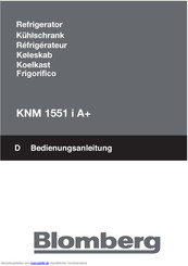 Blomberg KNM 1551 i A+ Bedienungsanleitung