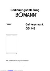 Bomann GS 143 Bedienungsanleitung