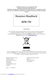 Multitone RPR 750 Benutzerhandbuch