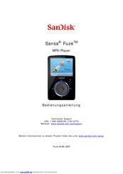 SanDisk sansa fuze Bedienungsanleitung