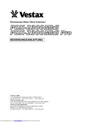 Vestax PDX-2300mkII pro Bedienungsanleitung