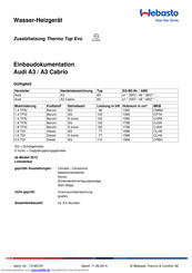 Webasto Audi A3 Bedienungsanleitung