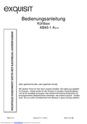 Exquisit KB45-1 A++ Bedienungsanleitung