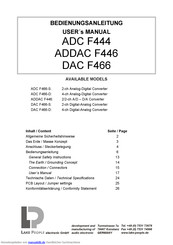Lake People ADC F466-D Bedienungsanleitung