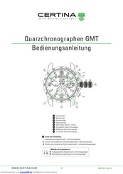 Certina Quarzchronographen GMT Bedienungsanleitung