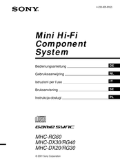 Sony MHC-RG60 Bedienungsanleitung