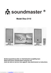 Soundmaster Disc-3110 Bedienungsanleitung