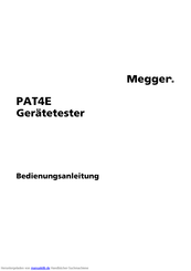 Megger PAT4E Bedienungsanleitung